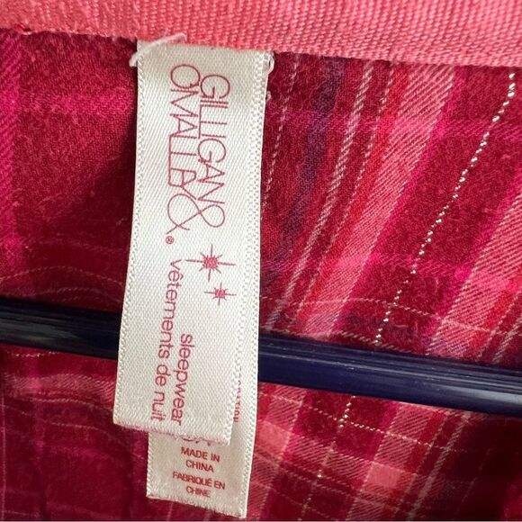 Gilligan o’Malley sleepwear top adult small, Buffalo plaid button up - Picture 3 of 5